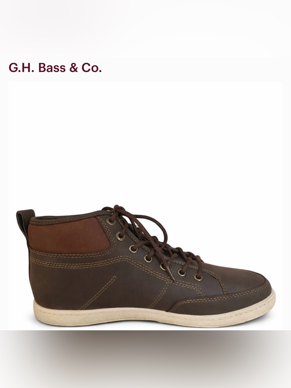 Bass Men's Brown Leather Lace-Up Sneaker boots Size 9